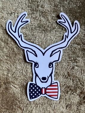 NEW red, white & blue Jadelynn Brooke American Flag deer decal sticker